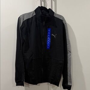 NWT Puma Black Performance Jacket with Gray Shoulder & Sleeve Panels